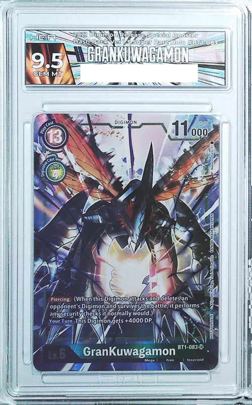 [HGA 9.5] 2021 Digimon Release Special Booster Dash Pack Ver 1.5 BT1-083 GranKuwagamon SR Holo