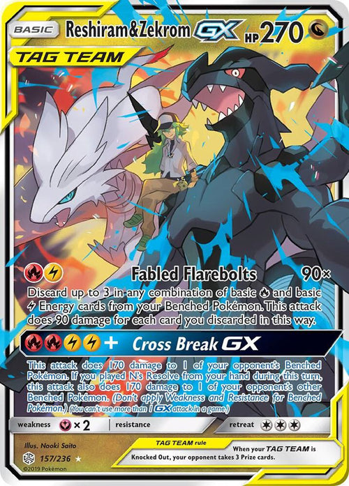 SM12 157/236 Reshiram & Zekrom GX SR