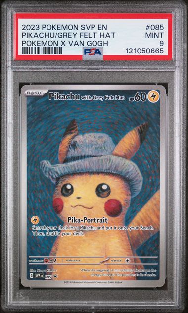 [PSA 9] 2023 POKEMON SVP EN-SV BLACK STAR PROMO #085 PIKACHU/GREY FELT HAT POKEMON X VAN GOGH