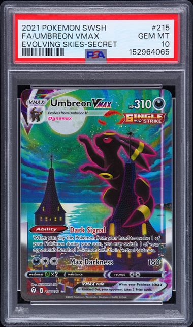 [PSA 10] 2021 POKEMON SWORD & SHIELD EVOLVING SKIES #215 FA/UMBREON VMAX EVOLVING SKIES-SECRET Item Grade