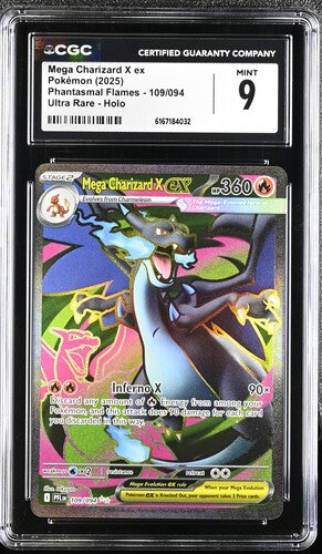 [CGC 9.5] 2025 POKEMON ENGLISH MEGA CHARIZARD X EX 109/094 ULTRA RARE