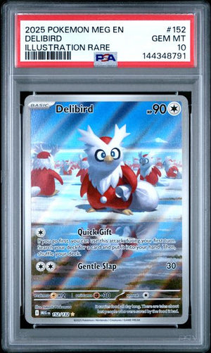[PSA 10] 2025 POKEMON MEG EN-MEGA EVOLUTION #152 DELIBIRD ILLUSTRATION RARE