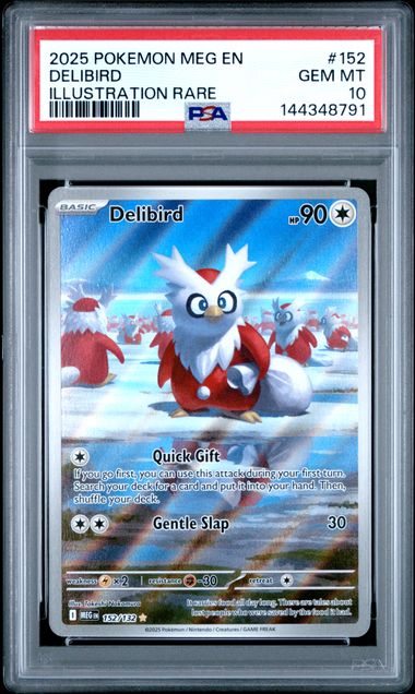 [PSA 10] 2025 POKEMON MEG EN-MEGA EVOLUTION #152 DELIBIRD ILLUSTRATION RARE