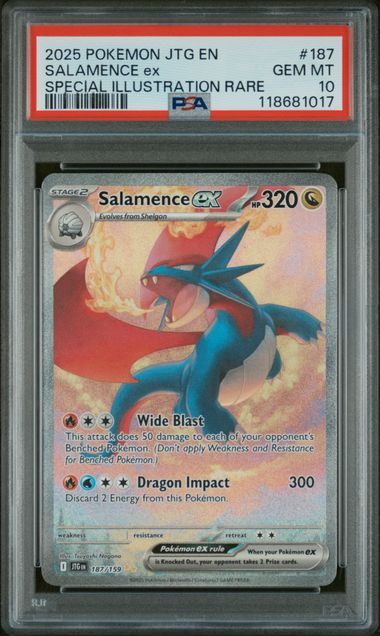 [PSA 10] 2025 POKEMON JTG EN-JOURNEY TOGETHER #187 SALAMENCE EX SPECIAL ILLUSTRATION RARE