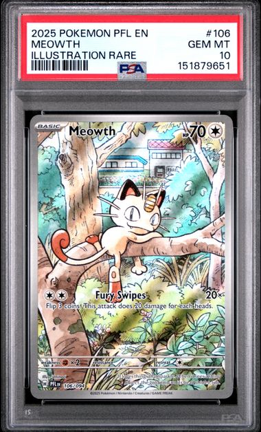 [PSA 10] 2025 POKEMON PFL EN-PHANTASMAL FLAMES #106 MEOWTH ILLUSTRATION RARE