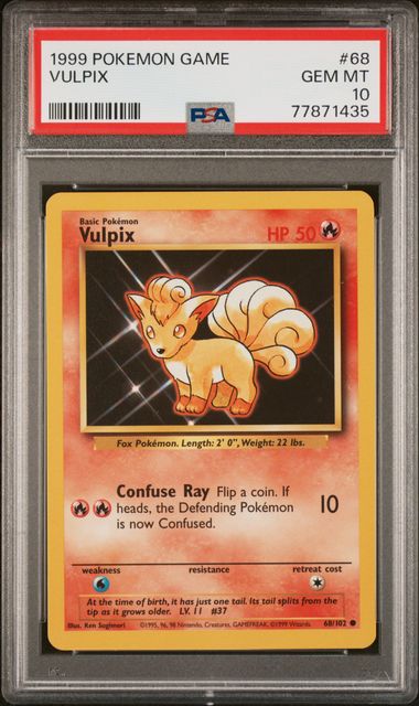 [PSA 10] 1999 POKEMON GAME #68 VULPIX