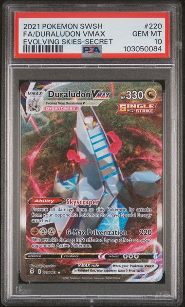 [PSA 10] 2021 POKEMON SWORD & SHIELD EVOLVING SKIES #220 FA/DURALUDON VMAX EVOLVING SKIES-SECRET