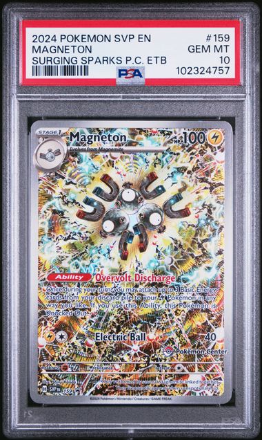 [PSA 10] 2024 POKEMON SVP EN-SV BLACK STAR PROMO #159 MAGNETON SURGING SPARKS PC ETB
