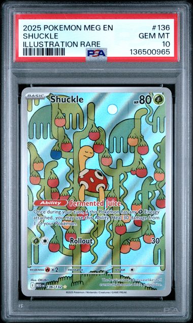 [PSA 10] 2025 POKEMON MEG EN-MEGA EVOLUTION #136 SHUCKLE ILLUSTRATION RARE