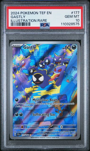 [PSA 10] 2024 POKEMON TEF EN-TEMPORAL FORCES #177 GASTLY ILLUSTRATION RARE