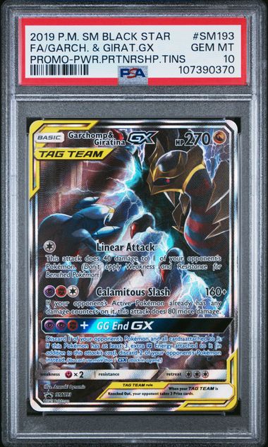 [PSA 10] 2019 POKEMON SM BLACK STAR PROMO #SM193 FA/GARCH. & GIRAT.GX PROMO-PWR.PRTNRSHP.TINS
