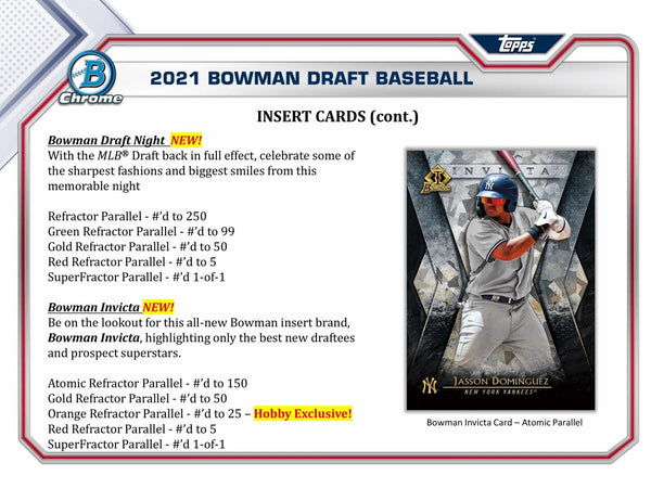 2021 Bowman Draft Baseball Hobby Jumbo Box - 皇巢卡店 Beehive Trading Card Shop