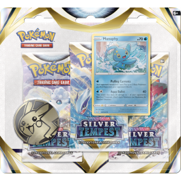Pokemon TCG 美版 Sword & Shield「Silver Tempest」3 Booster Blister - 瑪納霏-Manaphy