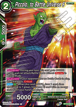 [Holo] BT16-054 Piccolo, to Battle Universe 6 C