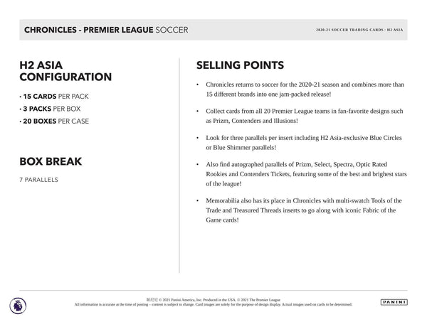 2020-21 Panini Chronicles Soccer H2 Hobby Box - 皇巢卡店 Beehive Trading Card Shop