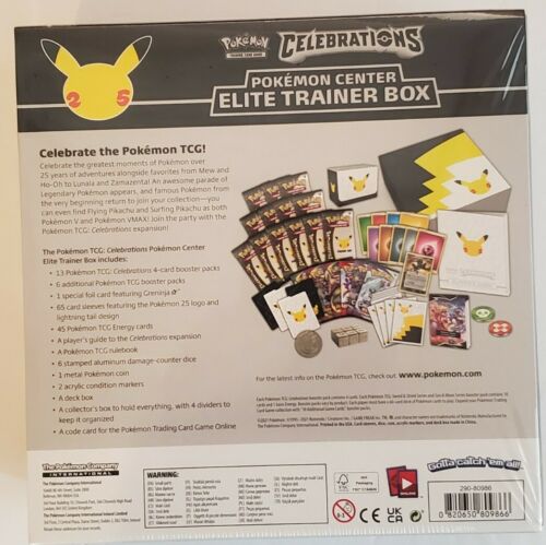Pokemon Center Exclusive Celebrations ETB Elite Trainer Box 25th Anniversary